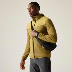 Męska kurtka Finchdale Marl z kapturem i zamkiem błyskawicznym. Żółte kurtki męskie Regatta, m, bez wzorów, z elastanu, bez ramiączek, z kapturem. W wyprzedaży za 249.99 zł.
