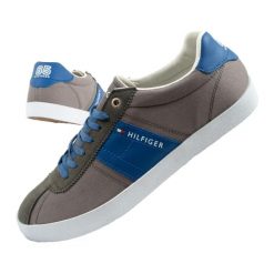 Buty sportowe trampki do chodzenia męskie Tommy Hilfiger. Niebieskie trampki męskie Tommy Hilfiger, bez wzorów, sportowe, bez zapięcia. Za 169.00 zł.