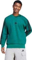 Bluza męska adidas Essentials 3-Stripes Fleece zielona JE6306 XL. Zielone bluzy nierozpinane męskie ADIDAS, m, bez wzorów, bez ramiączek, bez kaptura. Za 346.44 zł.
