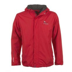 Kurtka wodoodporna Peak Mountain Cajik. Czerwone kurtki męskie Peak Mountain, bez wzorów, z softshellu, sportowe, bez ramiączek, bez kaptura. W wyprzedaży za 233.50 zł.