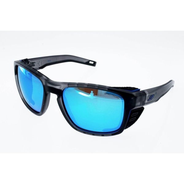 Okulary przeciwsłoneczne sportowe górskie Julbo Shield M Spectron 3 CF. Niebieskie okulary przeciwsłoneczne męskie JULBO, bez wzorów, sportowe. W wyprzedaży za 399.00 zł.