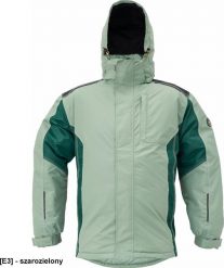 CERVA DAYBORO parka - męska kurtka zimowa, odpinany kaptur, polar kołnierz i w kapturze, odblaskowe elementy, 100% poliester - szarozielony M. Szare bluzy z polaru męskie CERVA, na zimę, m, bez wzorów, z polaru, bez kaptura. Za 253.41 zł.