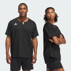 Bluza Adizero Dugout Cage (uniseks). Czarne bluzy nierozpinane męskie ADIDAS, bez wzorów, z materiału, sportowe, bez ramiączek, bez kaptura. Za 279.00 zł.