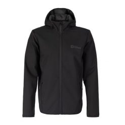 Kurtka softshell męska Jack Wolfskin Bornberg Hoody. Czarne kurtki męskie Jack Wolfskin, m, bez wzorów, z softshellu, sportowe, bez ramiączek, bez kaptura. Za 439.99 zł.