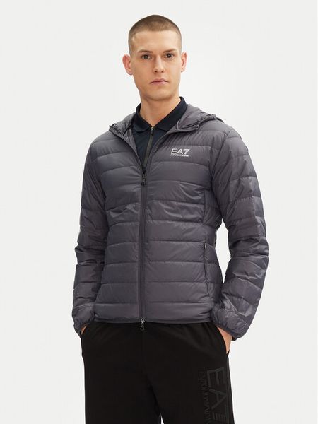 EA7 Emporio Armani Kurtka puchowa 8NPB24 PNGPZ U8115 Szary Regular Fit. Szare kurtki męskie EA7 Emporio Armani, m, bez wzorów, z puchu, bez ramiączek, bez kaptura. Za 469.99 zł.