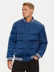 Guess Kurtka bomber M4BL31 WGJ92 Niebieski Regular Fit. Niebieskie kurtki męskie Guess, m, z aplikacjami, z syntetyku, bez ramiączek, bez kaptura. Za 629.99 zł.