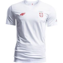 Koszulka męska Serbia Pyeongchang 2018 TSM700 - biały. Białe t-shirty męskie 4f, z nadrukiem, z bawełny, z dekoltem na plecach. W wyprzedaży za 79.99 zł.