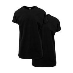 Koszulki T-shirt z długim rękawem w opakowaniu Urban Classics (x2). Czarne koszulki męskie z długim rękawem Urban Classics, m, bez wzorów, bez kołnierzyka, bez ramiączek. Za 182.50 zł.