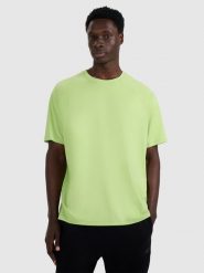 4F T-shirt oversize gładki męski - zielony XL. Zielone t-shirty sportowe męskie 4f, m, z aplikacjami, z bawełny, klasyczne, bez ramiączek. Za 69.99 zł.