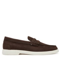 Mokasyny Tommy Hilfiger. Brązowe mokasyny męskie Tommy Hilfiger, z nubiku, bez zapięcia. Za 649.99 zł.