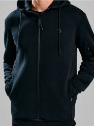 Bluza zip hoodie - czarny. Czarne bluzy nierozpinane męskie Sinsay, l, bez wzorów, bez ramiączek, bez kaptura. Za 79.99 zł.