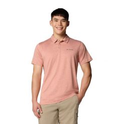 Koszulka męska Columbia Tech Trail Utility Polo. Brązowe koszulki polo męskie Columbia, l, bez wzorów, bez kołnierzyka, bez ramiączek. Za 169.99 zł.