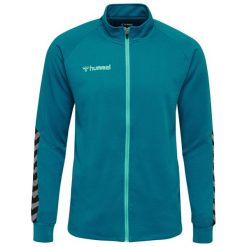 Kurtka Sportowa Hummel HML AUTHENTIC POLY ZIP JACKET. Niebieskie kurtki męskie HUMMEL, m, bez wzorów, bez kaptura, na fitness i siłownię. W wyprzedaży za 165.50 zł.