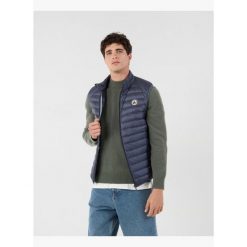 Kurtka puchowa bez rękawów JOTT Tom. Niebieskie kurtki męskie Jott, m, bez wzorów, z puchu, bez ramiączek, bez kaptura. W wyprzedaży za 536.00 zł.