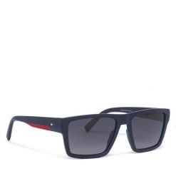 Okulary przeciwsłoneczne Tommy Hilfiger. Niebieskie okulary przeciwsłoneczne męskie Tommy Hilfiger, bez wzorów. Za 619.99 zł.