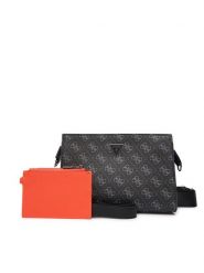 Guess Saszetka HMMILO P6157 Czarny. Czarne saszetki męskie Guess, z aplikacjami, ze skóry. Za 369.99 zł.