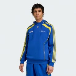 Bluza z kapturem Juventus Vialli Pack Doubleknit. Niebieskie bluzy nierozpinane męskie ADIDAS, xs, bez wzorów, z kapturem. Za 349.00 zł.