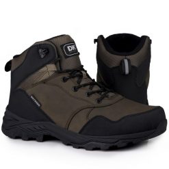 Buty męskie zimowe trekking wysokie DK DIABLO SOFTSHELL. Czarne buty trekkingowe męskie DK, na zimę, bez wzorów, z softshellu, sportowe, bez obcasa, bez zapięcia. Za 179.00 zł.