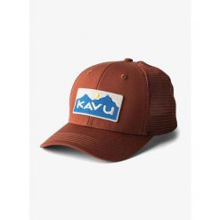 Czapka z daszkiem Kavu Above Standard - cherry mahogany. Czerwone czapki męskie KAVU, bez wzorów, sportowe. Za 118.99 zł.