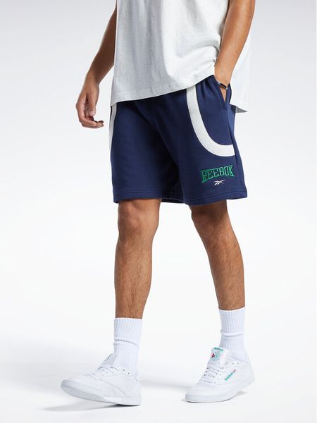 Reebok Szorty sportowe Classics Varsity Shorts HS9180 Niebieski. Niebieskie szorty sportowe męskie Reebok, bez wzorów, z bawełny, sportowe. Za 129.99 zł.