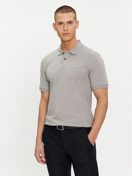 Boss Polo Passenger 50507803 Szary Slim Fit. Szare koszulki polo męskie Boss, m, bez wzorów, z bawełny, bez kołnierzyka, bez ramiączek. Za 379.99 zł.