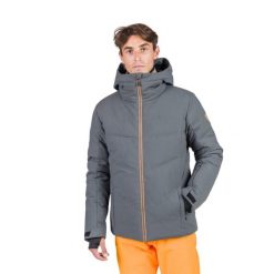 Kurtka narciarska Rossignol męska Siz szara. Szare kurtki narciarskie i snowboardowe męskie Rossignol, na zimę, m, bez wzorów, bez kaptura, narciarskie. Za 1,084.46 zł.