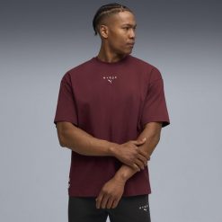 Męska koszulka PUMA x HYROX Lifestyle PUMA Ruby Shimmer Red. Czerwone buty sportowe na co dzień męskie Puma, m, bez wzorów, sportowe, bez ramiączek, bez kaptura, na fitness i siłownię. Za 179.00 zł.