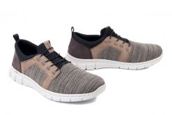 RIEKER B7796-64 beige combination, półbuty męskie. Brązowe eleganckie półbuty męskie Rieker, bez obcasa, bez zapięcia. Za 369.90 zł.