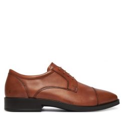 Półbuty ECCO. Brązowe eleganckie półbuty męskie ecco, wizytowe, bez obcasa, bez zapięcia. Za 519.99 zł.