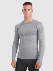 4F Bielizna termoaktywna bezszwowa (góra) męska - szara XXL/3XL. Szara bielizna termoaktywna męska 4f, m, bez wzorów, ze skóry, bez ramiączek, trekkingowe. Za 149.99 zł.