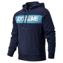 Bluza męska z kapturem EXTREME HOBBY HEADLINE. Niebieskie bluzy nierozpinane męskie EXTREME HOBBY, m, bez wzorów, z bawełny, bez ramiączek, z kapturem. Za 209.00 zł.