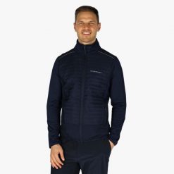 Sweter treningowy trening męski Swedemount On Course Fullzip szybkoschnący. Niebieskie kurtki treningowe męskie SWEDEMOUNT, m, bez wzorów, bez kaptura, na fitness i siłownię. Za 279.99 zł.