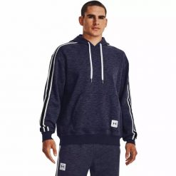Bluza męska Under Armour Essential Heritage Fleece HD. Niebieskie bluzy nierozpinane męskie Under Armour, m, bez wzorów, bez ramiączek, bez kaptura. Za 149.99 zł.