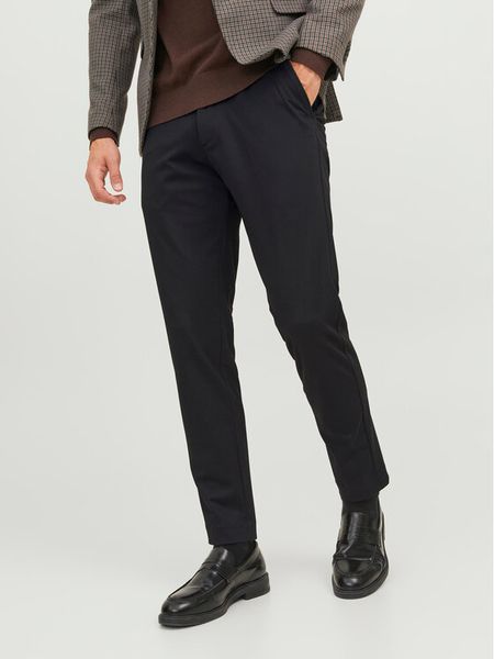 Jack & Jones Chinosy Marco 12237523 Czarny Slim Fit. Czarne eleganckie spodnie męskie Jack & Jones, bez wzorów, z syntetyku. Za 169.99 zł.