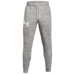 Spodnie sportowe męskie Under Armour Rival Terry Jogger. Białe długie spodnie sportowe męskie Under Armour, bez wzorów, z dresówki, do piłki nożnej. Za 316.00 zł.