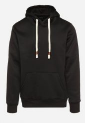 Czarna Bluza z Bawełną Kapturem i Kieszenią Typu Kangurek Norrise. Czarne bluzy z kapturem męskie Born2be, l, bez wzorów, z bawełny. Za 79.99 zł.
