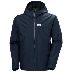 Kurtka wodoodporna Helly Hansen Voyage. Niebieskie kurtki męskie Helly Hansen, m, bez wzorów, eleganckie, bez ramiączek, bez kaptura. Za 775.00 zł.