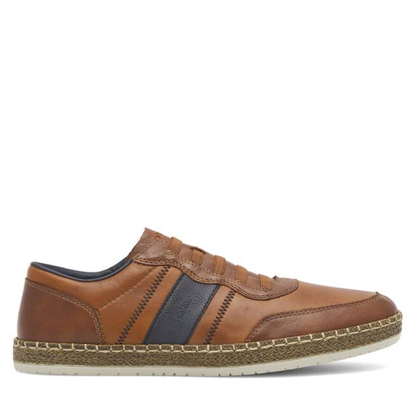 Półbuty Rieker. Brązowe codzienne półbuty męskie Rieker, bez wzorów, bez obcasa, bez zapięcia. Za 359.99 zł.