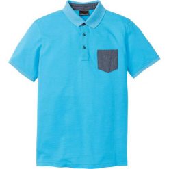 Shirt polo z kieszonką na wys. piersi bonprix turkusowy. Koszulki polo męskie marki bonprix. Za 69.99 zł.