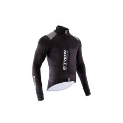 Kurtka zimowa na rower szosowy ROADRACING 900 męska. Czarne kurtki męskie B'TWIN, na zimę. Za 399.99 zł.