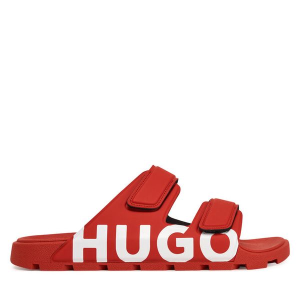 Klapki HUGO. Czerwone klapki i japonki męskie Hugo, bez wzorów. Za 379.99 zł.