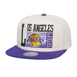 Czapka typu snapback Mitchell & Ness NBA Speed Zone Lakers. Białe czapki męskie Mitchell & Ness, bez wzorów, eleganckie. Za 210.50 zł.