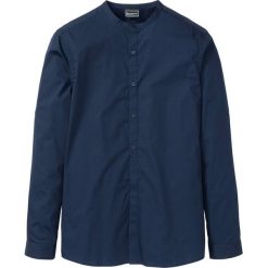 Koszula z długim rękawem i stójką Slim Fit bonprix ciemnoniebieski. Koszule męskie marki bonprix. Za 74.99 zł.