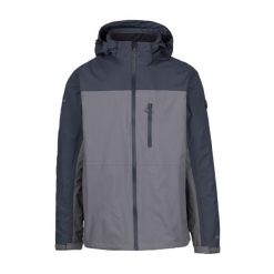 Trespass Curbridge - Męska kurtka przeciwdeszczowa Storm Grey. Szare kurtki męskie Trespass, na lato, m, bez wzorów, sportowe, bez ramiączek, bez kaptura. Za 332.99 zł.