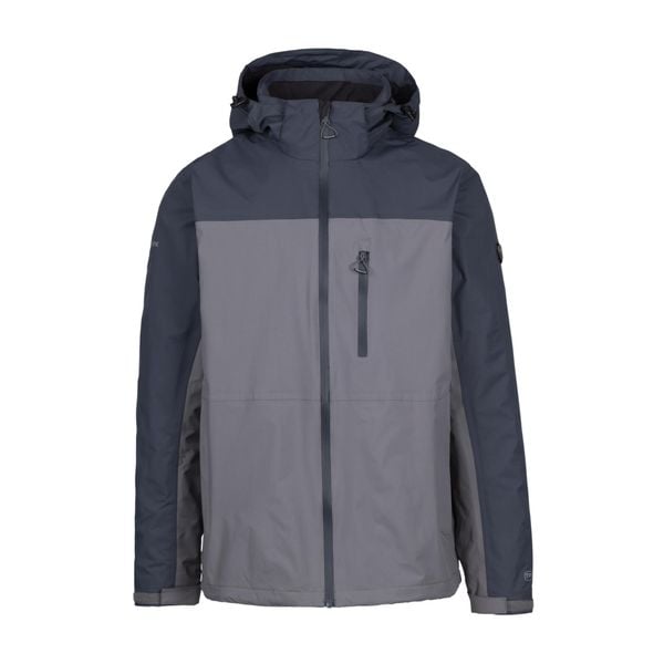 Trespass Curbridge - Męska kurtka przeciwdeszczowa Storm Grey. Szare kurtki męskie Trespass, na lato, m, bez wzorów, sportowe, bez ramiączek, bez kaptura. Za 333.99 zł.