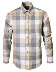 Koszula Weekendowa o Prostym Kroju - Pako Jeans - Krata w Odcienie Beżu. Koszule męskie Pako Jeans, l, bez wzorów, z bawełny, bez kołnierzyka, bez ramiączek. Za 185.00 zł.