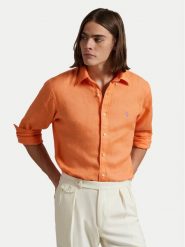 Polo Ralph Lauren Koszula 710968915009 Pomarańczowy Slim Fit. Brązowe koszule męskie Polo Ralph Lauren, m, bez wzorów, ze lnu, bez kołnierzyka, bez ramiączek. Za 759.99 zł.