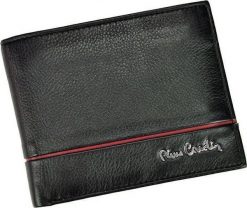 Pierre Cardin Skórzany portfel męski z kolorowym przeszyciem, z miejscem na dokumenty. Portfele męskie Pierre Cardin, bez wzorów. Za 119.00 zł.