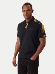 Versace Jeans Couture Polo 80GAG6R1 JS549 Czarny Regular Fit. Czarne koszulki polo męskie Versace Jeans Couture, m, bez wzorów, z bawełny, bez kołnierzyka, bez ramiączek. Za 939.99 zł.