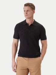 KARL LAGERFELD Polo 655005 562301 Czarny Slim Fit. Czarne koszulki polo męskie KARL LAGERFELD, m, bez wzorów, z bawełny, bez kołnierzyka, bez ramiączek. Za 589.99 zł.